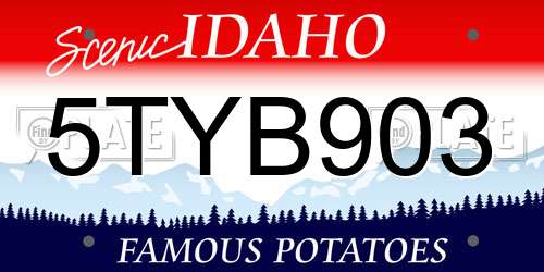 5TYB903 Idaho License Plate
