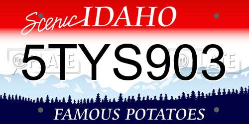 5TYS903 Idaho License Plate