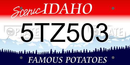 5TZ503 Idaho License Plate