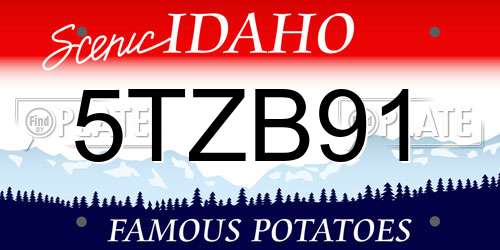 5TZB91 Idaho License Plate