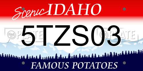 5TZS03 Idaho License Plate
