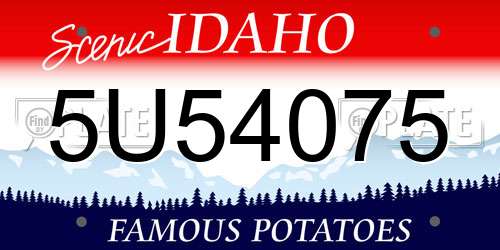5U54075 Idaho License Plate