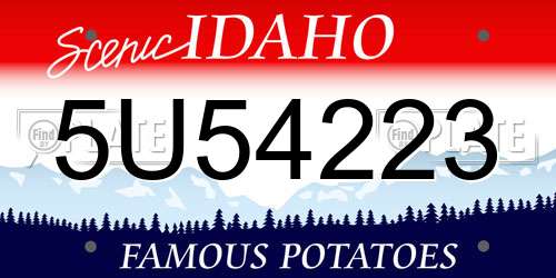 5U54223 Idaho License Plate