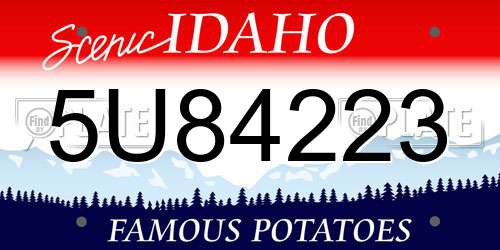 5U84223 Idaho License Plate
