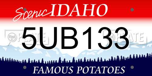 5UB133 Idaho License Plate