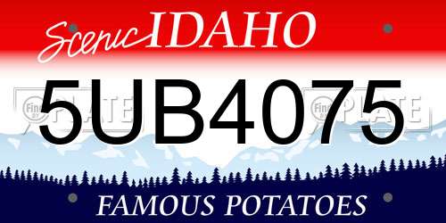 5UB4075 Idaho License Plate