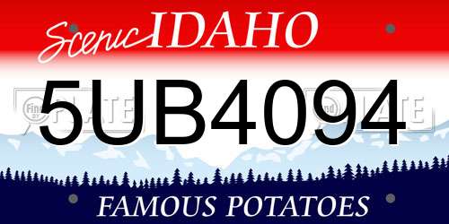 5UB4094 Idaho License Plate