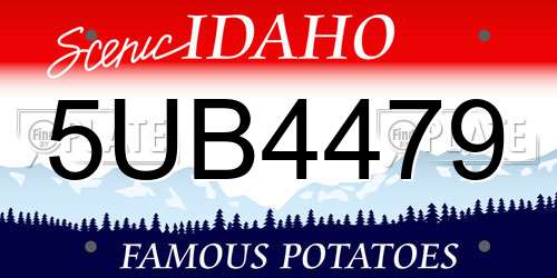 5UB4479 Idaho License Plate