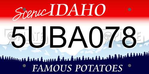 5UBA078 Idaho License Plate