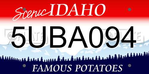 5UBA094 Idaho License Plate