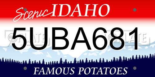 5UBA681 Idaho License Plate