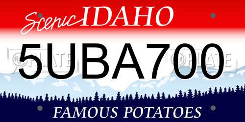 5UBA700 Idaho License Plate