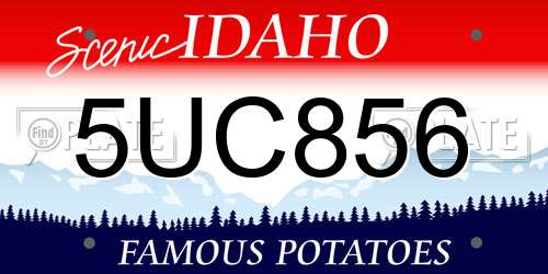 5UC856 Idaho License Plate