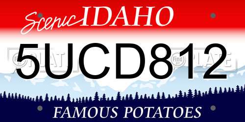 5UCD812 Idaho License Plate