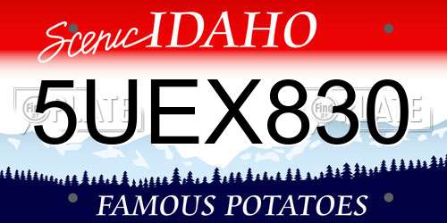 5UEX830 Idaho License Plate