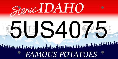 5US4075 Idaho License Plate