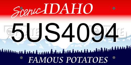 5US4094 Idaho License Plate