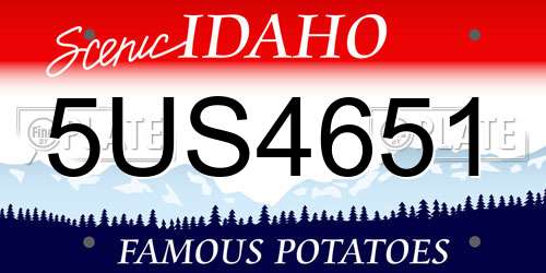 5US4651 Idaho License Plate