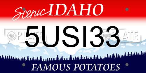 5USI33 Idaho License Plate