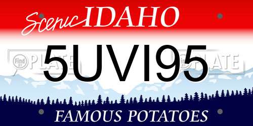 5UVI95 Idaho License Plate