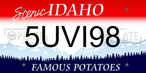 5UVI98 Idaho License Plate