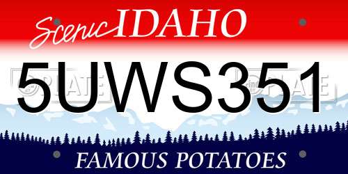 5UWS351 Idaho License Plate