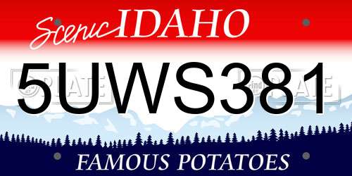 5UWS381 Idaho License Plate