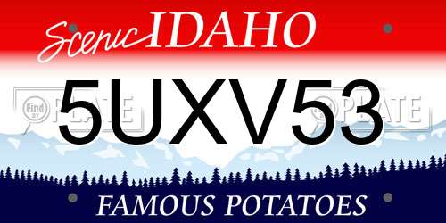 5UXV53 Idaho License Plate