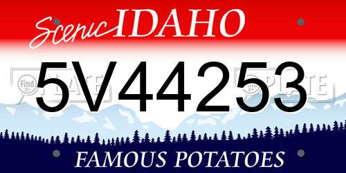 5V44253 Idaho License Plate
