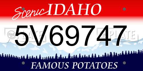 5V69747 Idaho License Plate
