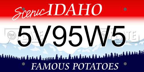 5V95W5 Idaho License Plate