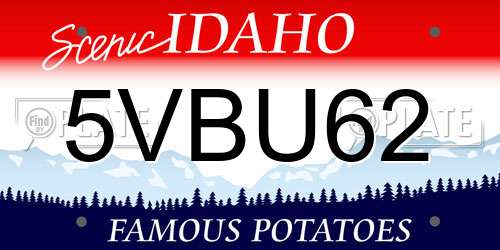 5VBU62 Idaho License Plate