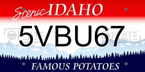 5VBU67 Idaho License Plate