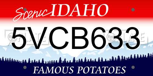 5VCB633 Idaho License Plate