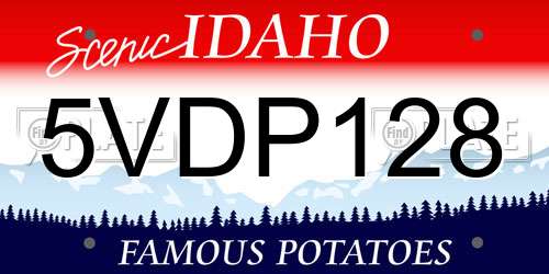 5VDP128 Idaho License Plate