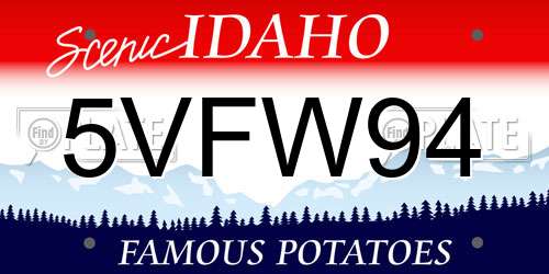 5VFW94 Idaho License Plate