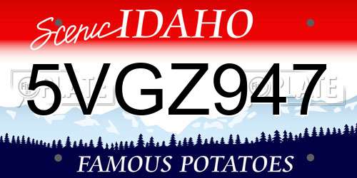5VGZ947 Idaho License Plate