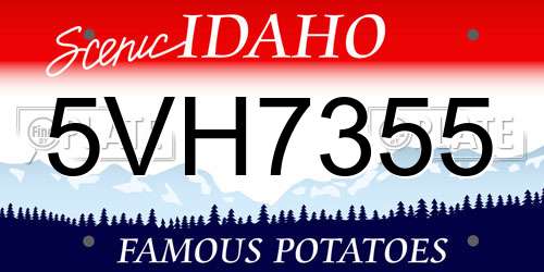 5VH7355 Idaho License Plate