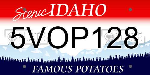 5VOP128 Idaho License Plate