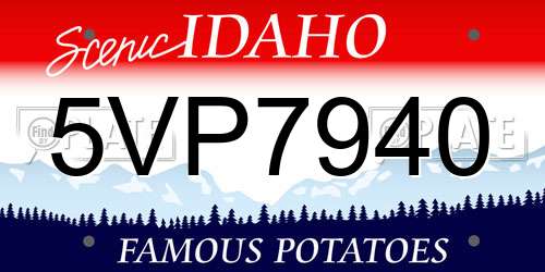 5VP7940 Idaho License Plate