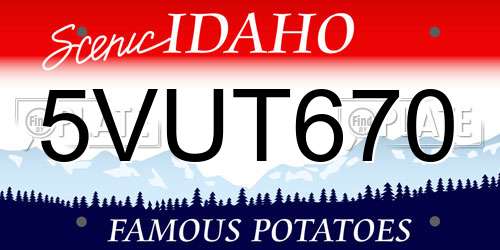5VUT670 Idaho License Plate