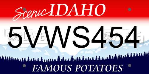 5VWS454 Idaho License Plate
