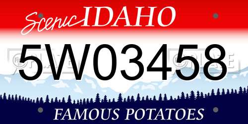 5W03458 Idaho License Plate