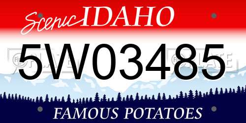 5W03485 Idaho License Plate