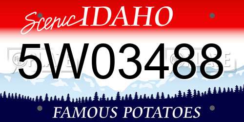 5W03488 Idaho License Plate
