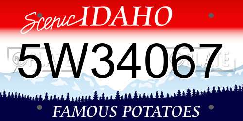 5W34067 Idaho License Plate