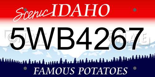5WB4267 Idaho License Plate