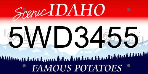 5WD3455 Idaho License Plate