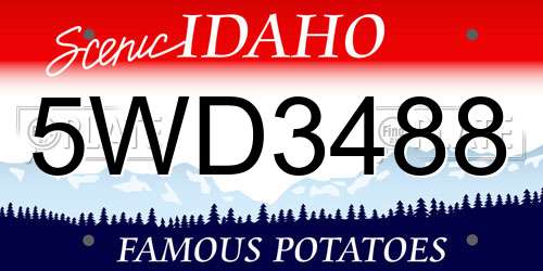 5WD3488 Idaho License Plate