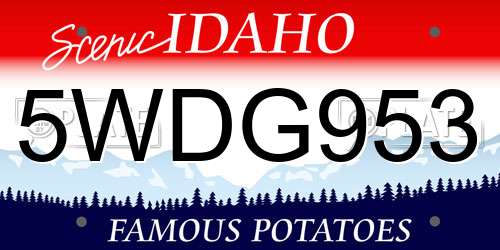 5WDG953 Idaho License Plate